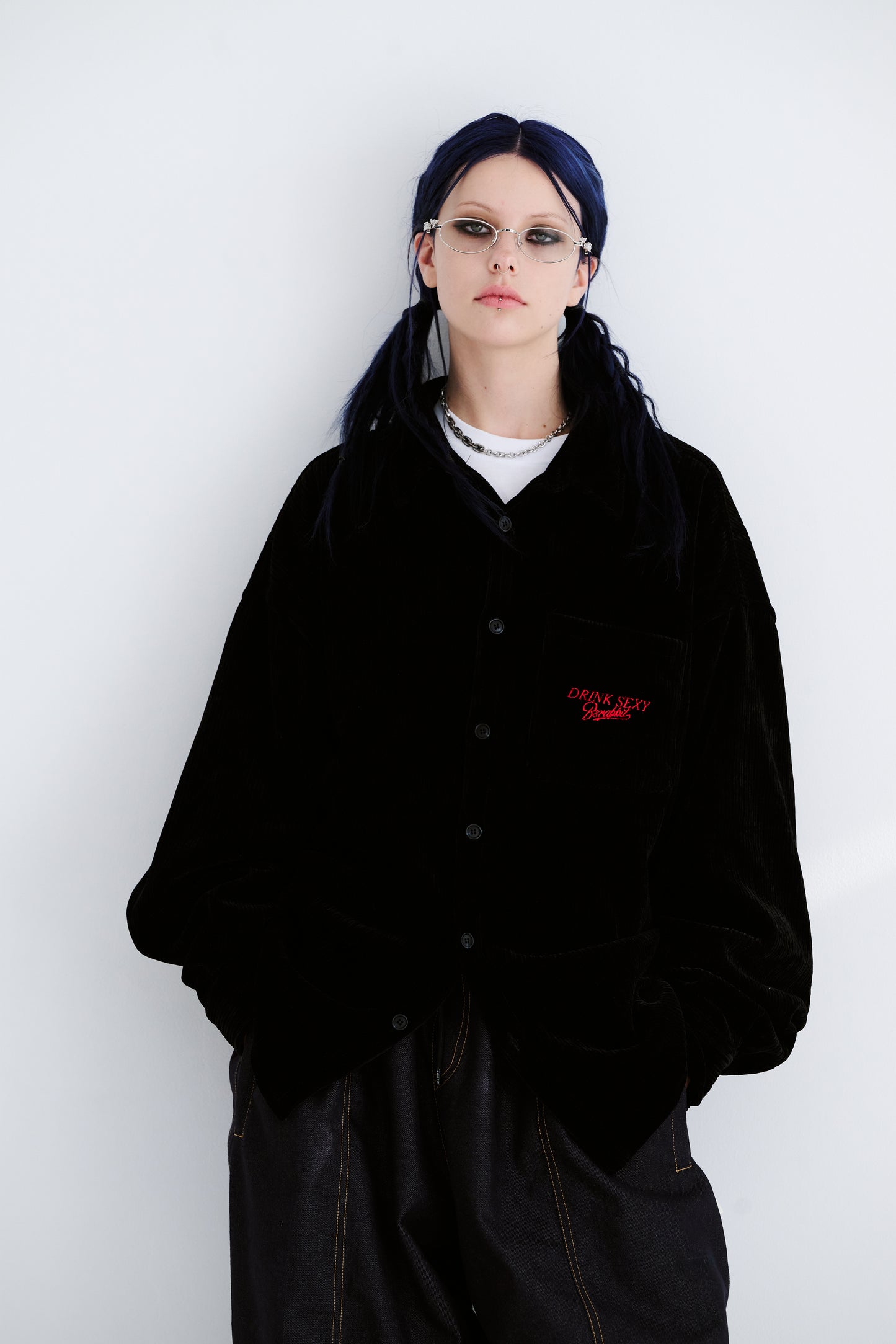 BSRABBIT DSXBS HEAVY CORDUROY COLLAR SHIRT BLACK BSR2425FWJK038