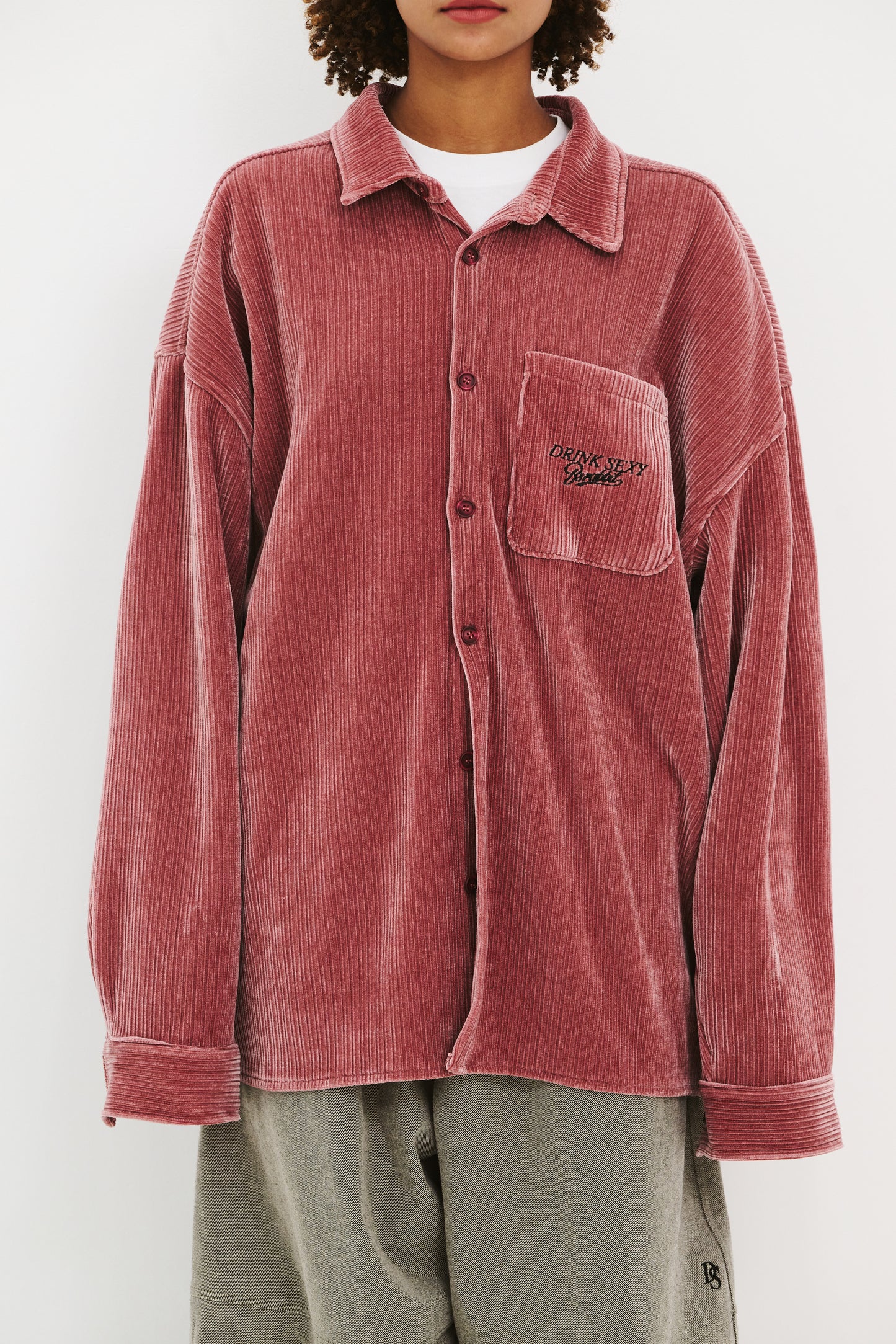 BSRABBIT DSXBS HEAVY CORDUROY COLLAR SHIRT INDY PINK BSR2425FWJK037