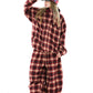 BSRABBIT DSXBS HOODED JACKET RED CHECK BSR2425FWJK033