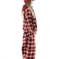 BSRABBIT DSXBS HOODED JACKET RED CHECK BSR2425FWJK033