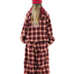 BSRABBIT DSXBS HOODED JACKET RED CHECK BSR2425FWJK033