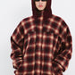 BSRABBIT DSXBS HOODED JACKET RED CHECK BSR2425FWJK033