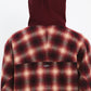 BSRABBIT DSXBS HOODED JACKET RED CHECK BSR2425FWJK033