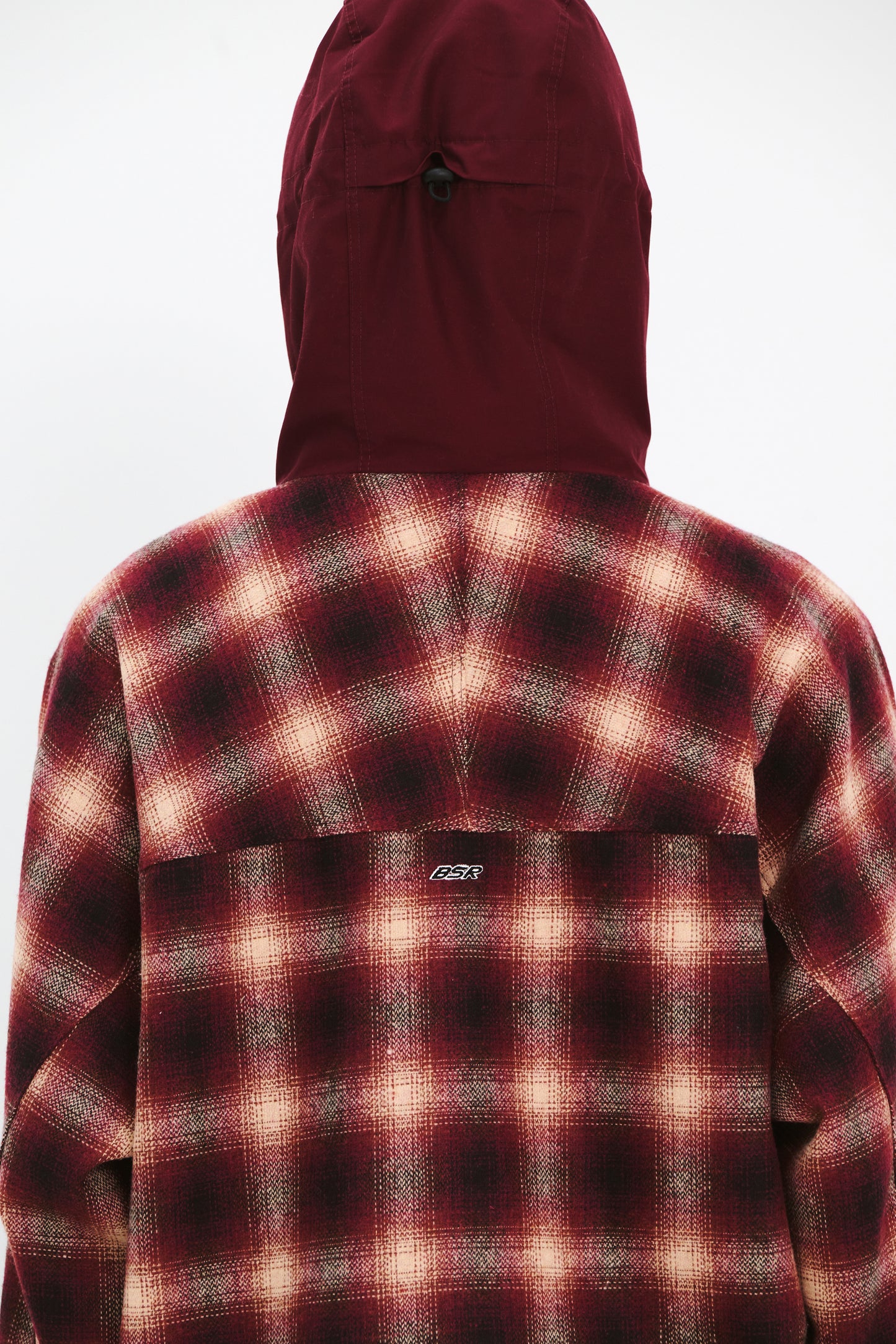 BSRABBIT DSXBS HOODED JACKET RED CHECK BSR2425FWJK033