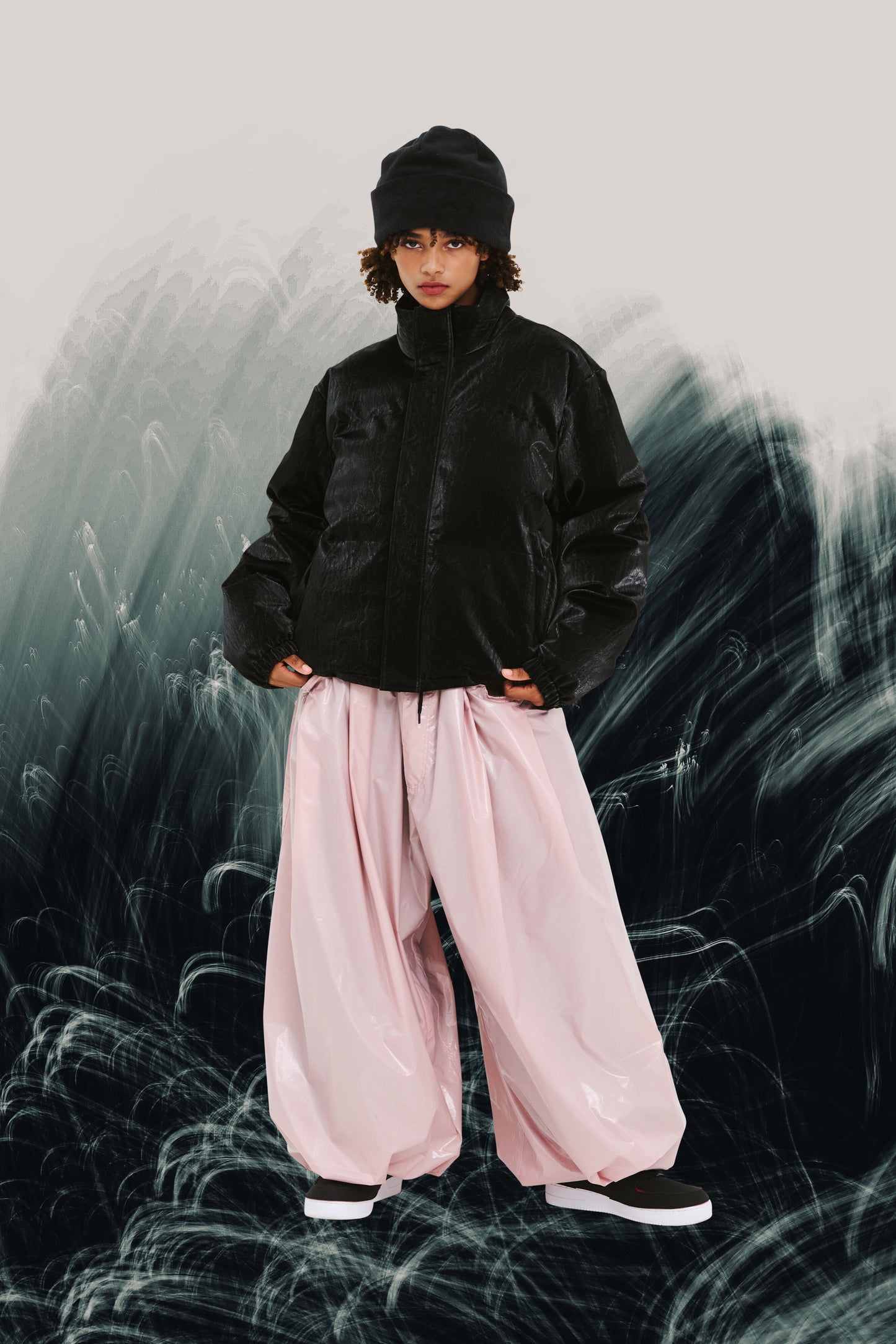 BSRABBIT DSXBS NEW SUPER WIDE JOGGER PANTS PINK BSR2425FWPT011