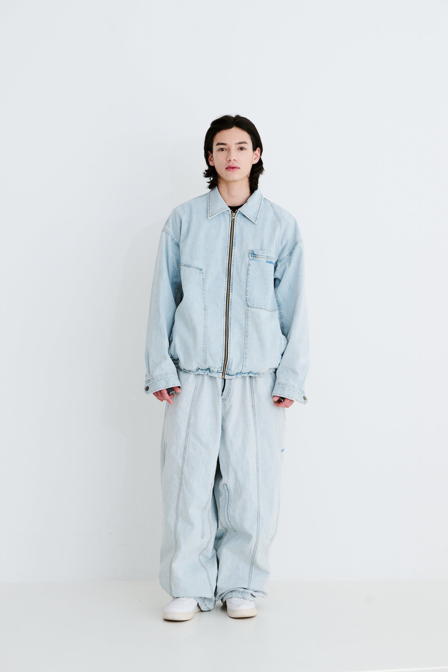 BSRABBIT DSXBS SUPER WIDE LINE VENTILATION WAX REAL DENIM PANTS LIGHT BLUE BSR2425FWPT015