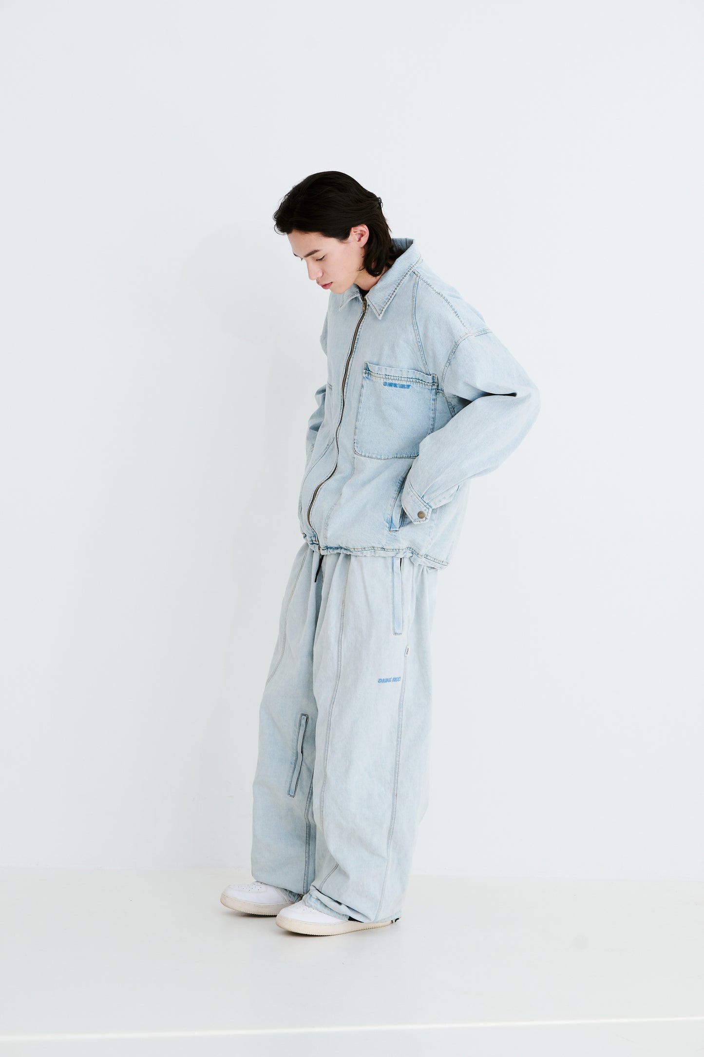 BSRABBIT DSXBS SUPER WIDE LINE VENTILATION WAX REAL DENIM PANTS LIGHT BLUE BSR2425FWPT015