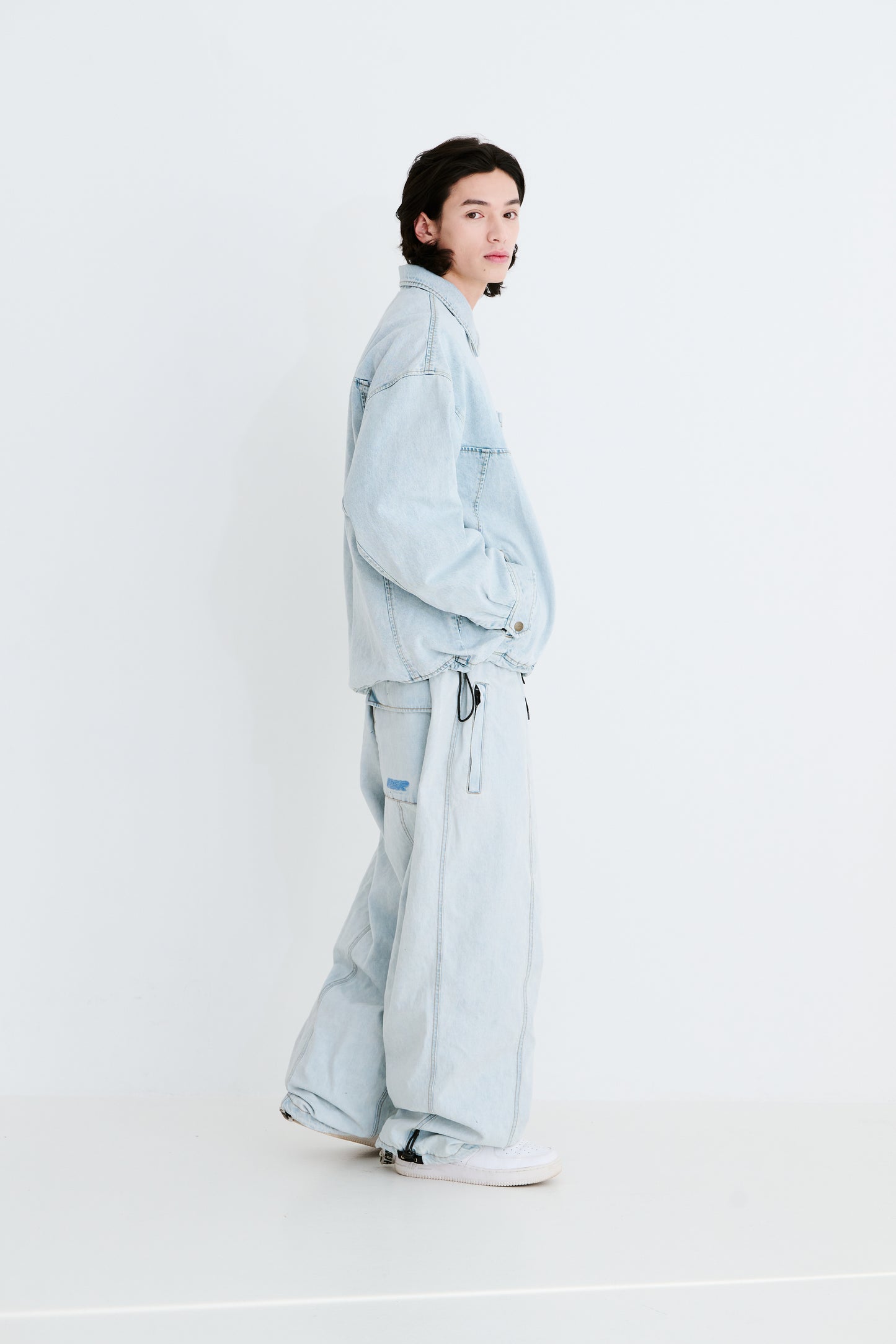 BSRABBIT DSXBS SUPER WIDE LINE VENTILATION WAX REAL DENIM PANTS LIGHT BLUE BSR2425FWPT015