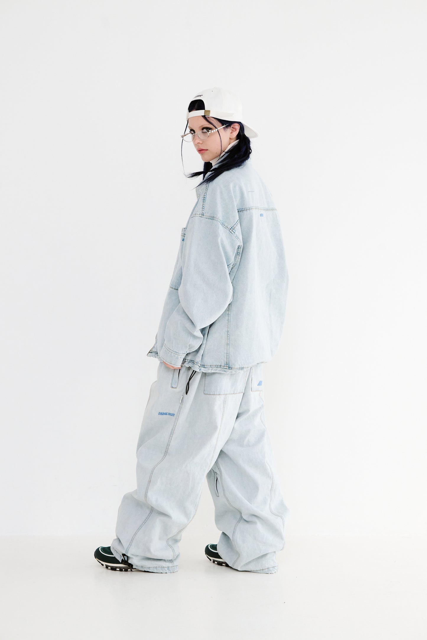 BSRABBIT DSXBS SUPER WIDE LINE VENTILATION WAX REAL DENIM PANTS LIGHT BLUE BSR2425FWPT015