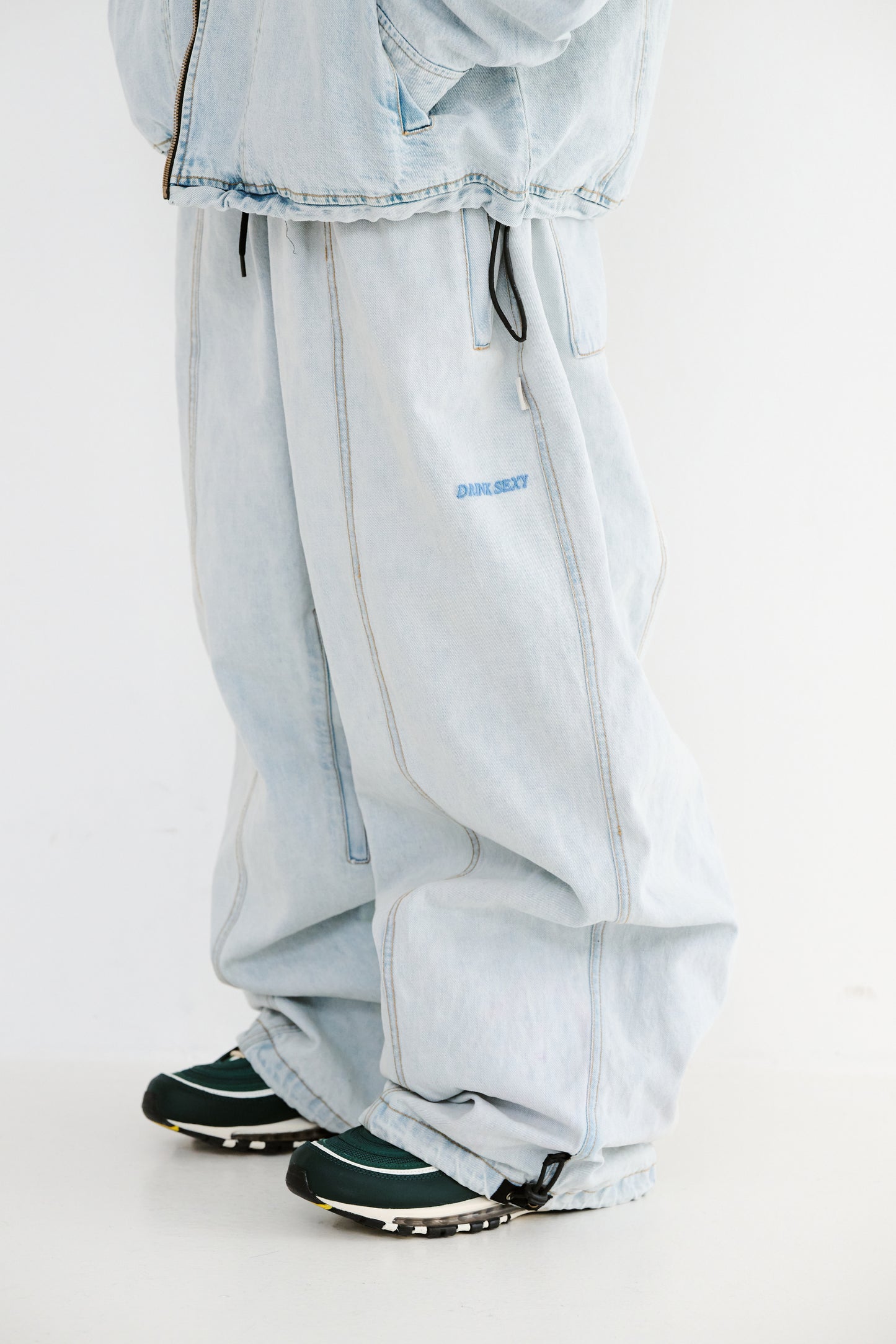 BSRABBIT DSXBS SUPER WIDE LINE VENTILATION WAX REAL DENIM PANTS LIGHT BLUE BSR2425FWPT015