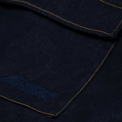 BSRABBIT DSXBS SUPER WIDE LINE VENTILATION WAX REAL DENIM PANTS RAW BLUE BSR2425FWPT016