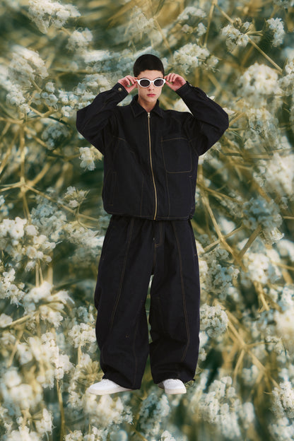 BSRABBIT DSXBS SUPER WIDE LINE VENTILATION WAX REAL DENIM PANTS RAW BLUE BSR2425FWPT016