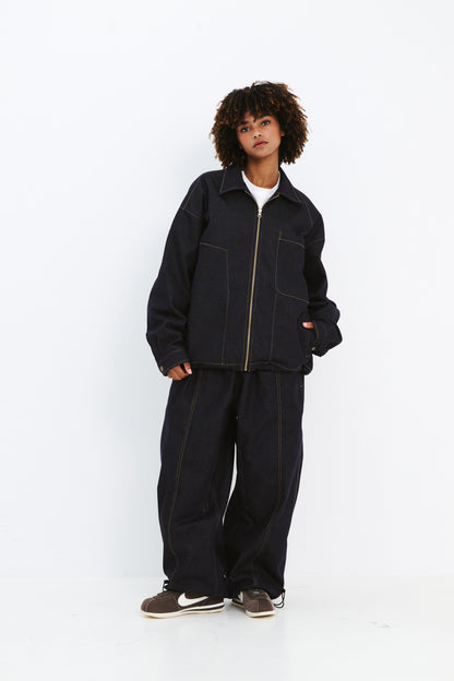 BSRABBIT DSXBS SUPER WIDE LINE VENTILATION WAX REAL DENIM PANTS RAW BLUE BSR2425FWPT016