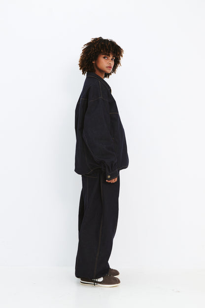 BSRABBIT DSXBS SUPER WIDE LINE VENTILATION WAX REAL DENIM PANTS RAW BLUE BSR2425FWPT016