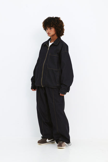 BSRABBIT DSXBS SUPER WIDE LINE VENTILATION WAX REAL DENIM PANTS RAW BLUE BSR2425FWPT016