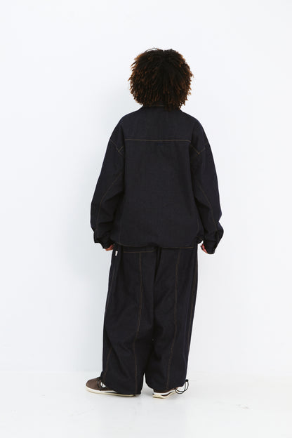 BSRABBIT DSXBS SUPER WIDE LINE VENTILATION WAX REAL DENIM PANTS RAW BLUE BSR2425FWPT016