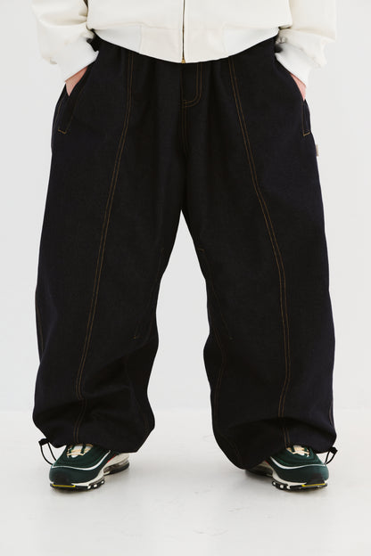BSRABBIT DSXBS SUPER WIDE LINE VENTILATION WAX REAL DENIM PANTS RAW BLUE BSR2425FWPT016