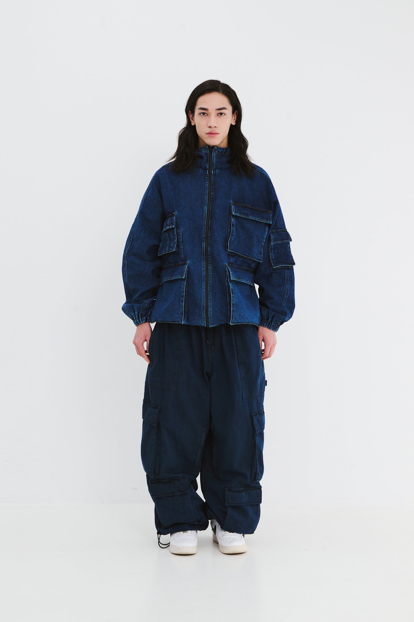 BSRABBIT DSXBS SUPER WIDE POCKET VENTILATION WAX REAL DENIM PANTS DEEP BLUE BSR2425FWPT014