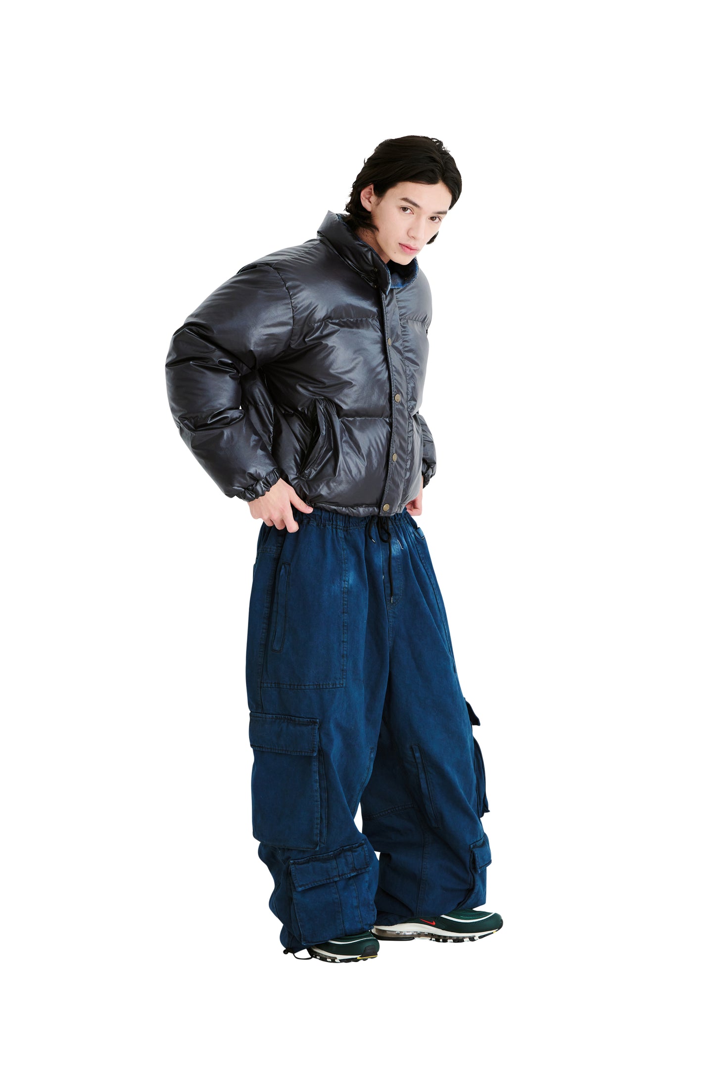 BSRABBIT DSXBS SUPER WIDE POCKET VENTILATION WAX REAL DENIM PANTS DEEP BLUE BSR2425FWPT014