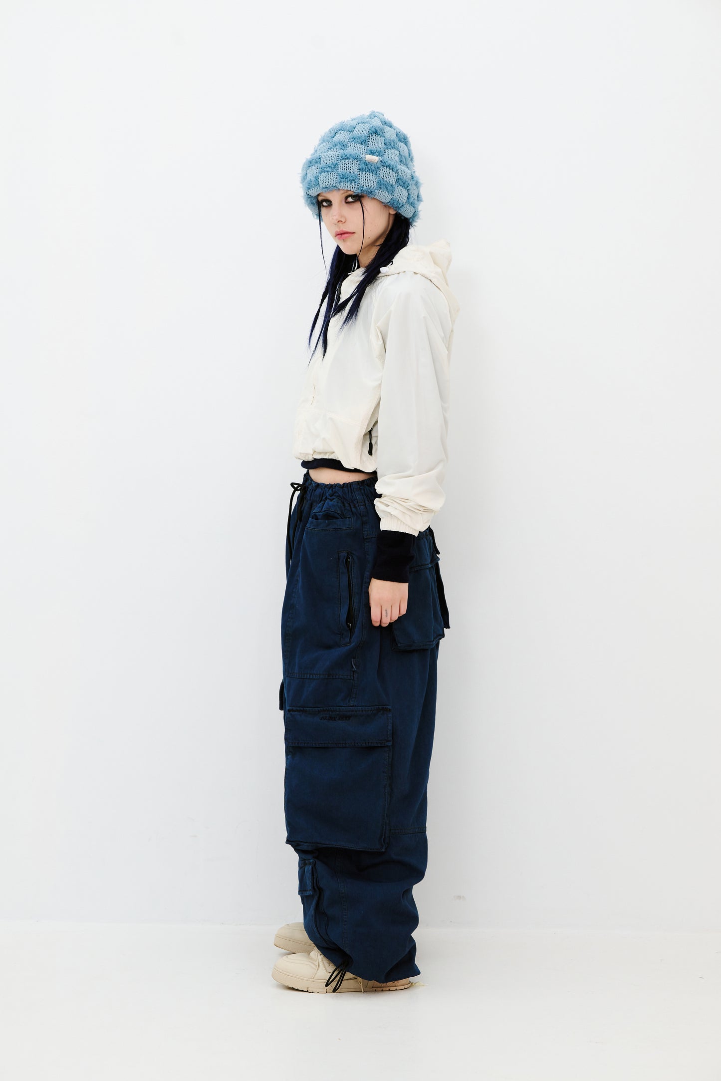 BSRABBIT DSXBS SUPER WIDE POCKET VENTILATION WAX REAL DENIM PANTS DEEP BLUE BSR2425FWPT014