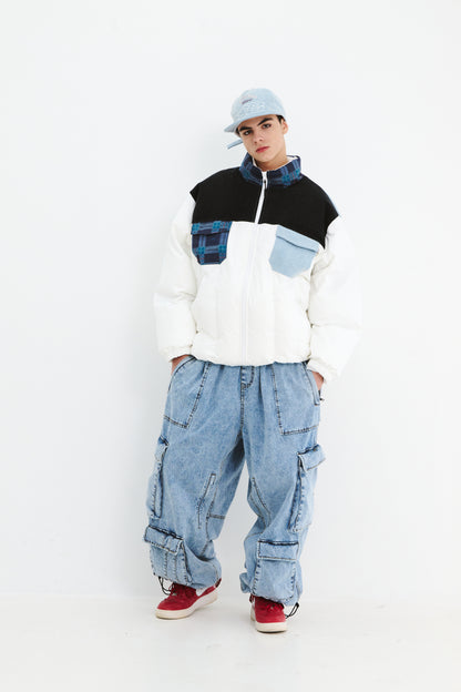 BSRABBIT DSXBS SUPER WIDE POCKET VENTILATION WAX REAL DENIM PANTS VINTAGE BLUE BSR2425FWPT013