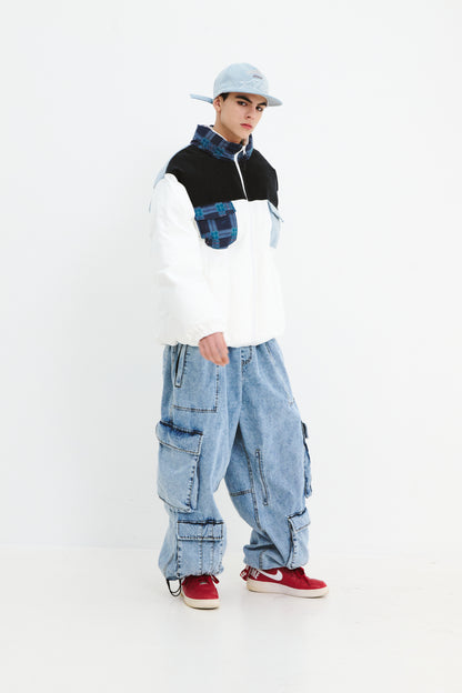 BSRABBIT DSXBS SUPER WIDE POCKET VENTILATION WAX REAL DENIM PANTS VINTAGE BLUE BSR2425FWPT013