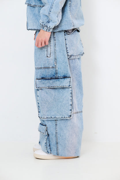BSRABBIT DSXBS SUPER WIDE POCKET VENTILATION WAX REAL DENIM PANTS VINTAGE BLUE BSR2425FWPT013