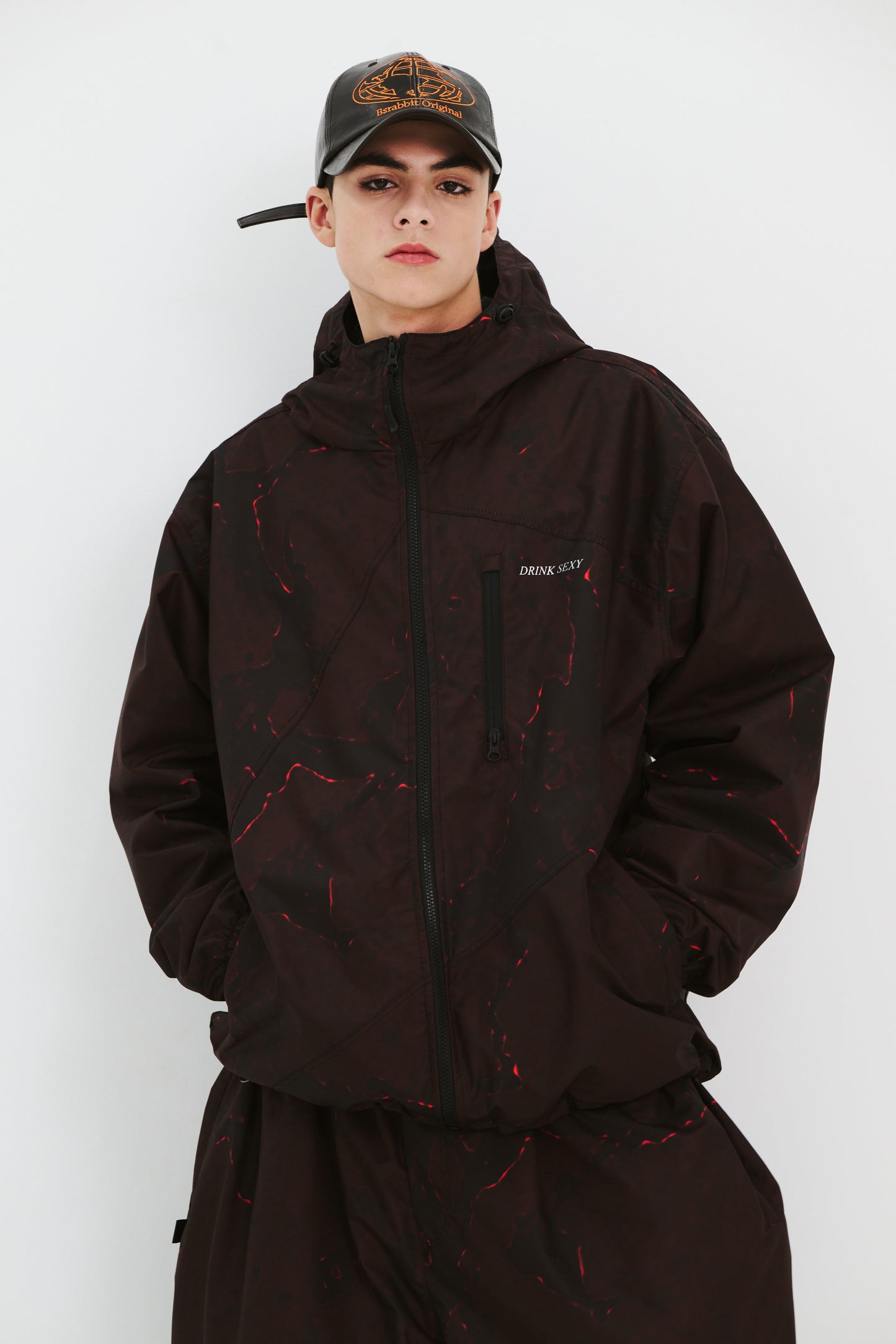 BSRABBIT DSXBS TRIANGLE HOODED JACKET RED BSR2425FWJK031