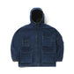 BSRABBIT DSXBS WAX REAL DENIM 5 POCKET HOODED JACKET DEEP BLUE BSR2425FWJK028