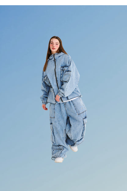 BSRABBIT DSXBS WAX REAL DENIM 5 POCKET HOODED JACKET VINTAGE BLUE BSR2425FWJK027