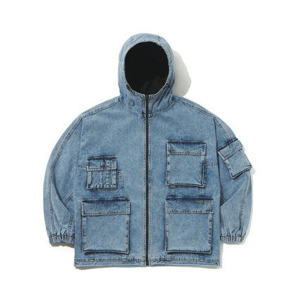 BSRABBIT DSXBS WAX REAL DENIM 5 POCKET HOODED JACKET VINTAGE BLUE BSR2425FWJK027