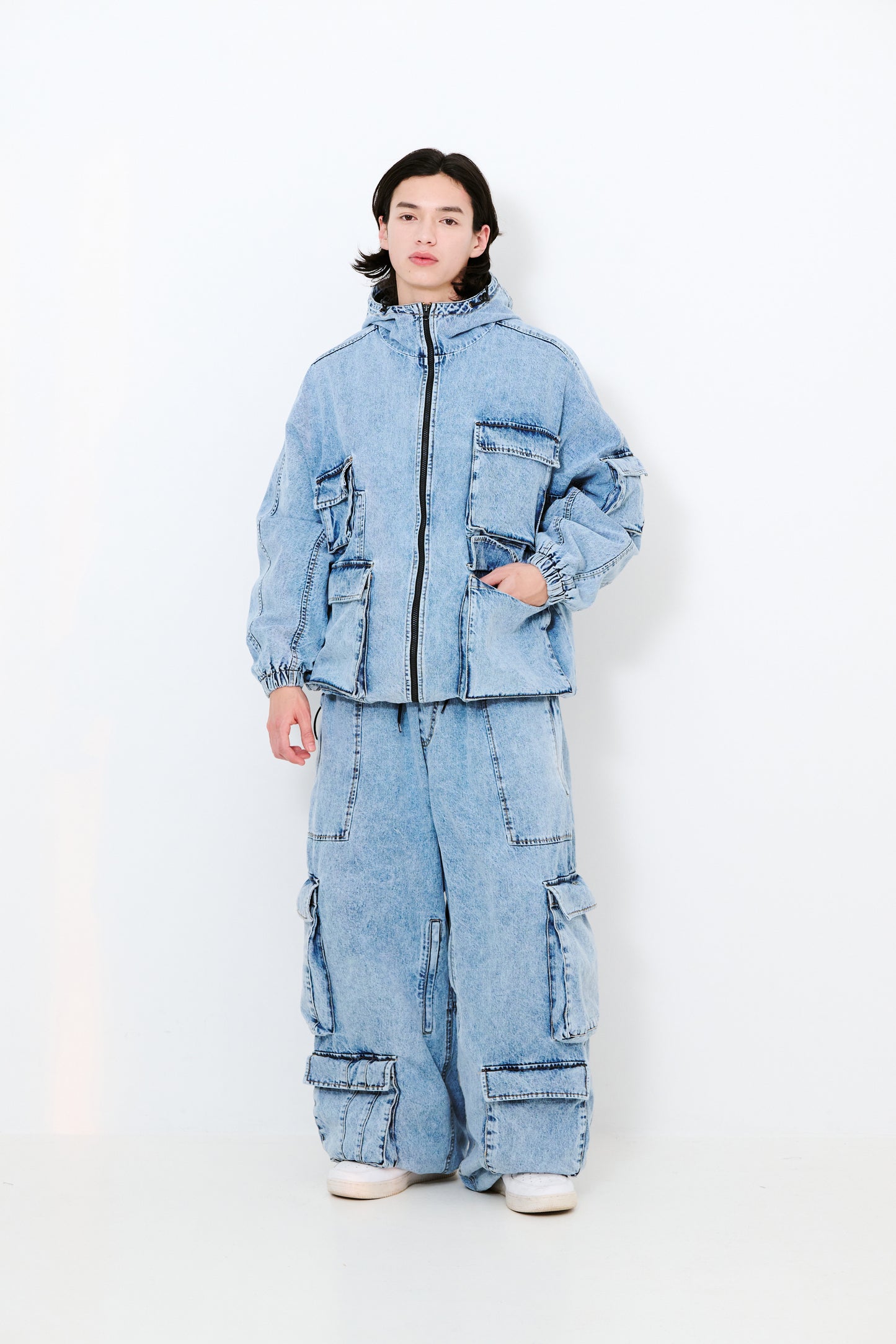 BSRABBIT DSXBS WAX REAL DENIM 5 POCKET HOODED JACKET VINTAGE BLUE BSR2425FWJK027