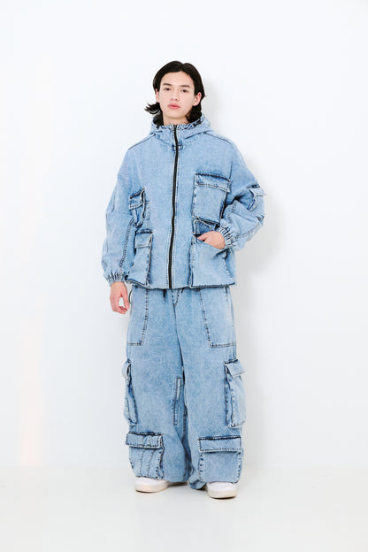 BSRABBIT DSXBS WAX REAL DENIM 5 POCKET HOODED JACKET VINTAGE BLUE BSR2425FWJK027