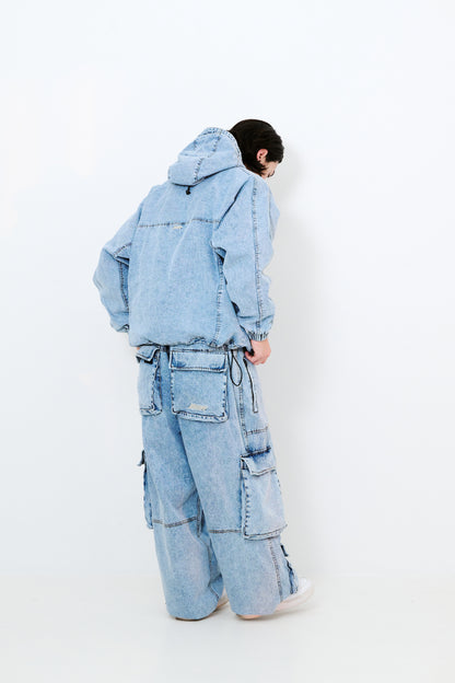 BSRABBIT DSXBS WAX REAL DENIM 5 POCKET HOODED JACKET VINTAGE BLUE BSR2425FWJK027