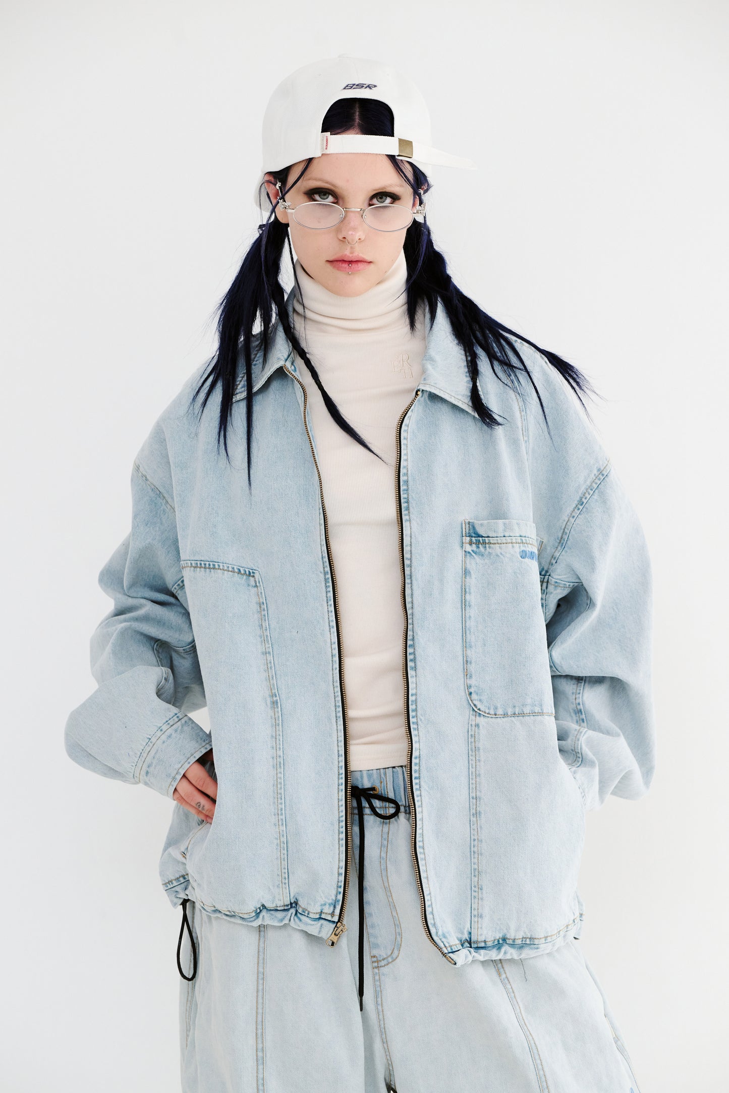 BSRABBIT DSXBS WAX REAL DENIM COLLAR JACKET LIGHT BLUE BSR2425FWJK029