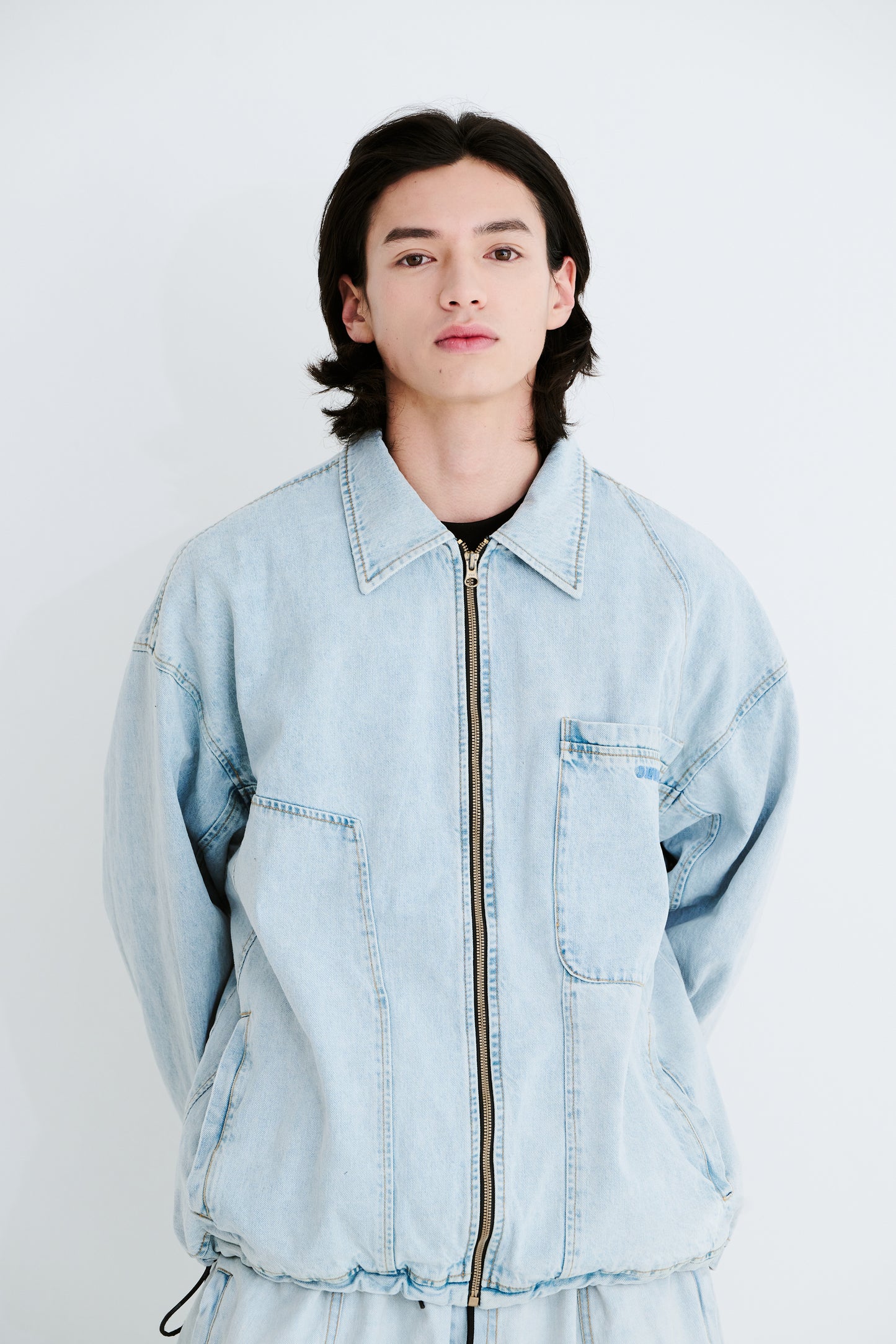 BSRABBIT DSXBS WAX REAL DENIM COLLAR JACKET LIGHT BLUE BSR2425FWJK029