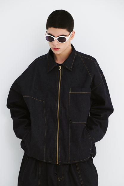 BSRABBIT DSXBS WAX REAL DENIM COLLAR JACKET RAW BLUE BSR2425FWJK030