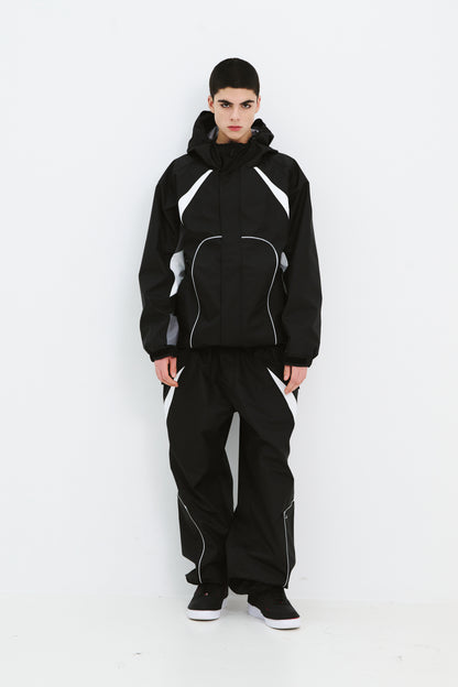 BSRABBIT EXQUISITE 3L WIDE JOGGER PANTS BLACK BSR2425FWPT102