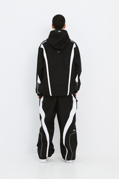 BSRABBIT EXQUISITE 3L WIDE JOGGER PANTS BLACK BSR2425FWPT102
