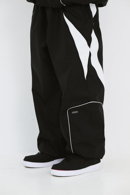 BSRABBIT EXQUISITE 3L WIDE JOGGER PANTS BLACK BSR2425FWPT102