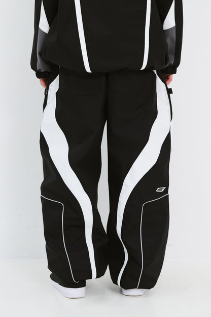 BSRABBIT EXQUISITE 3L WIDE JOGGER PANTS BLACK BSR2425FWPT102