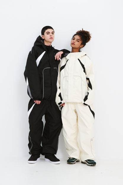 BSRABBIT EXQUISITE 3L WIDE JOGGER PANTS BLACK BSR2425FWPT102