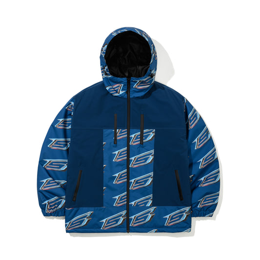 BSRABBIT HIGH HOODED JACKET OCEAN BLUE BSR2425FWJK057