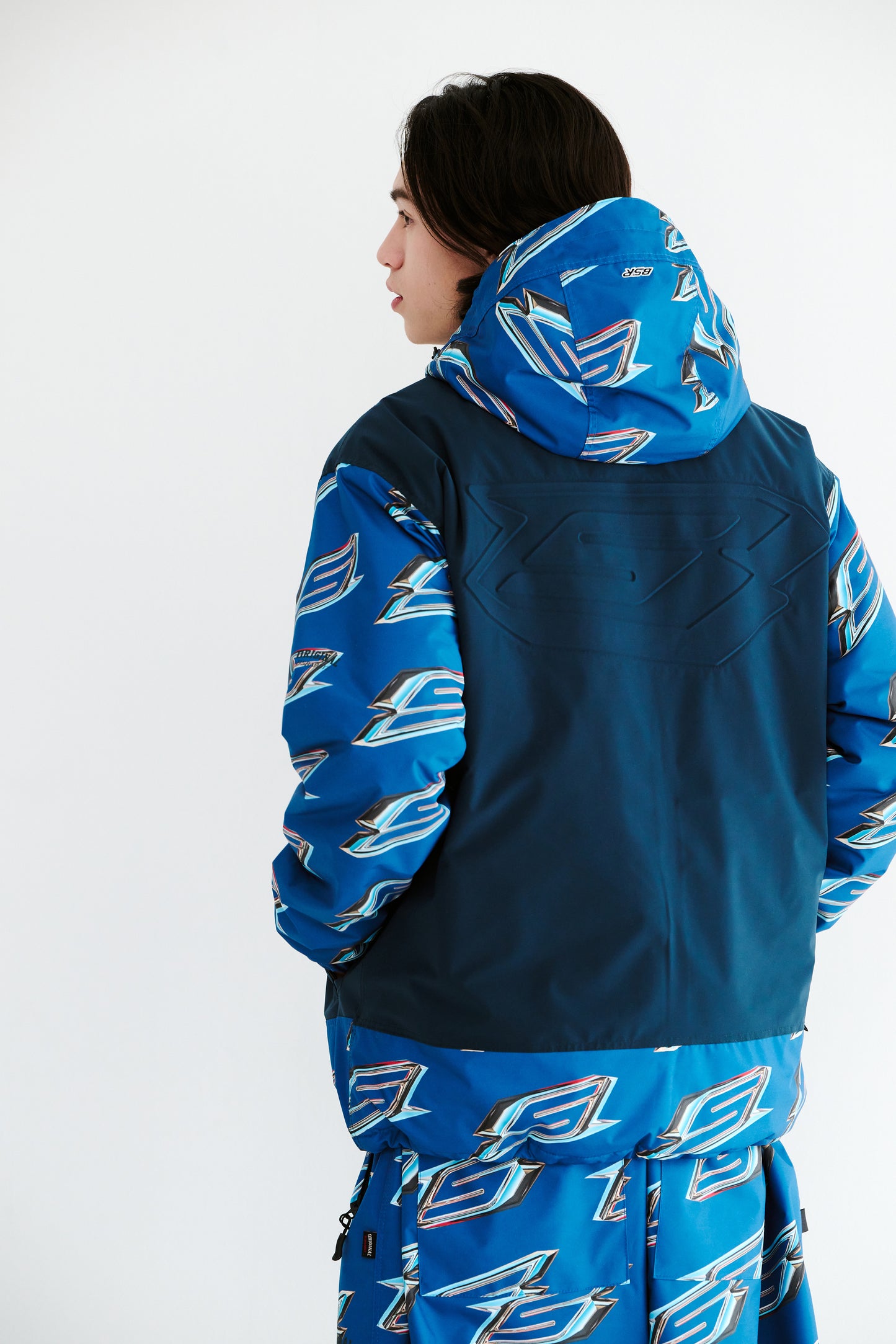 BSRABBIT HIGH HOODED JACKET OCEAN BLUE BSR2425FWJK057