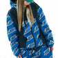 BSRABBIT HIGH HOODED JACKET OCEAN BLUE BSR2425FWJK057