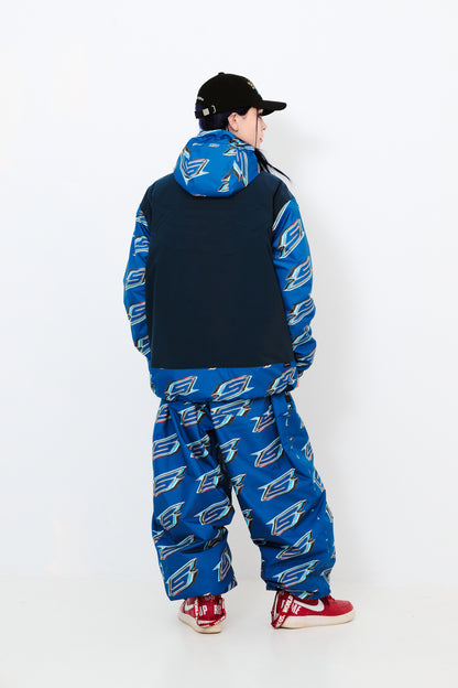BSRABBIT HIGH HOODED JACKET OCEAN BLUE BSR2425FWJK057