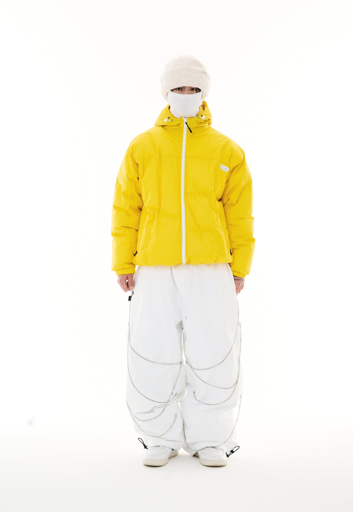 BSRABBIT IRREGULAR HOODED DOWN PADDING JUMPER YELLOW BSR2425FWJK011