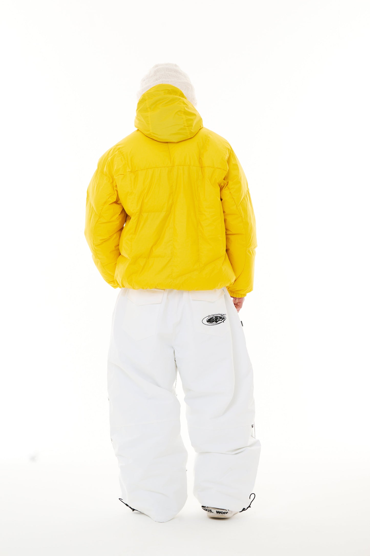 BSRABBIT IRREGULAR HOODED DOWN PADDING JUMPER YELLOW BSR2425FWJK011