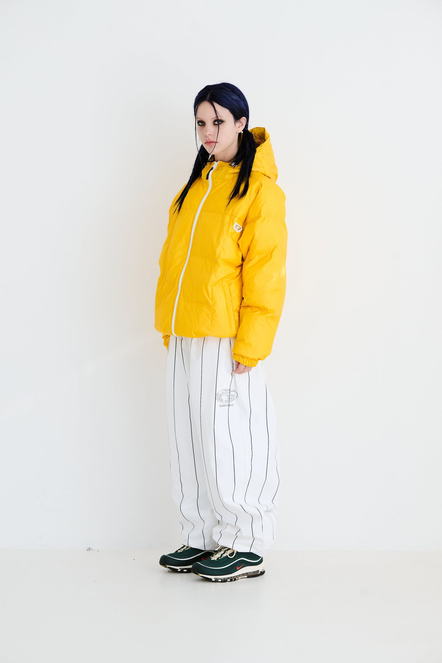 BSRABBIT IRREGULAR HOODED DOWN PADDING JUMPER YELLOW BSR2425FWJK011