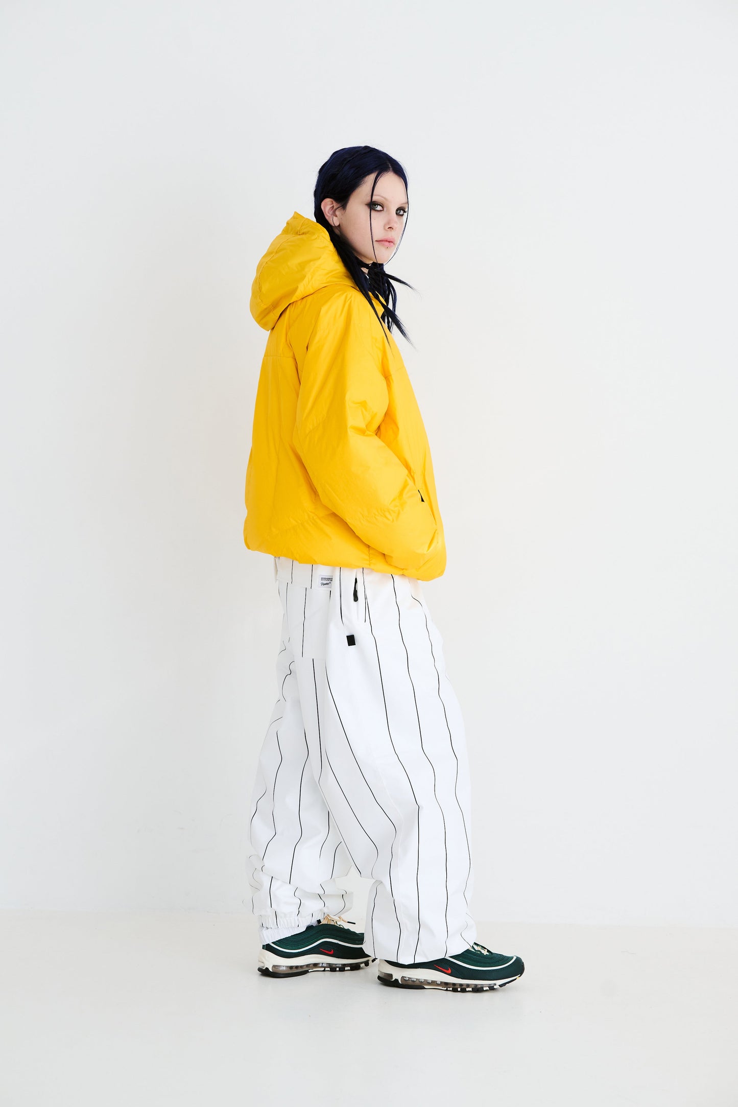 BSRABBIT IRREGULAR HOODED DOWN PADDING JUMPER YELLOW BSR2425FWJK011